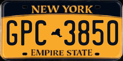 NY license plate GPC3850
