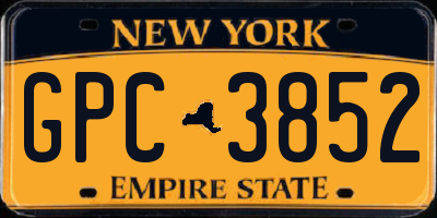 NY license plate GPC3852
