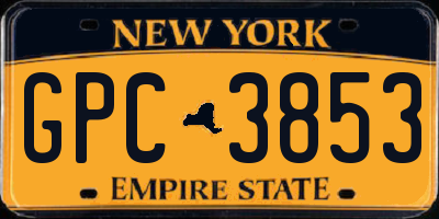 NY license plate GPC3853