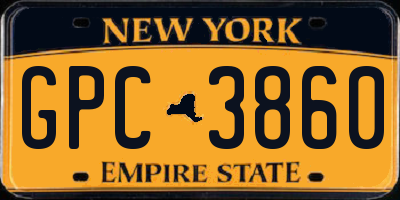 NY license plate GPC3860