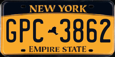 NY license plate GPC3862