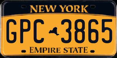 NY license plate GPC3865