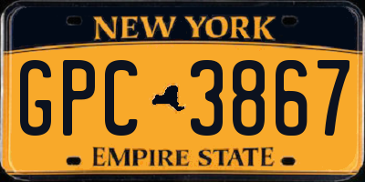 NY license plate GPC3867