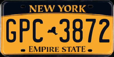 NY license plate GPC3872