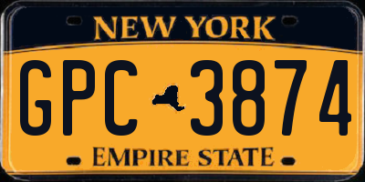 NY license plate GPC3874