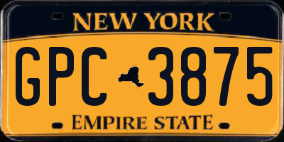 NY license plate GPC3875