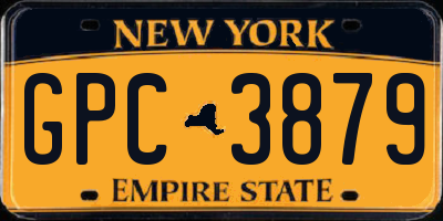 NY license plate GPC3879