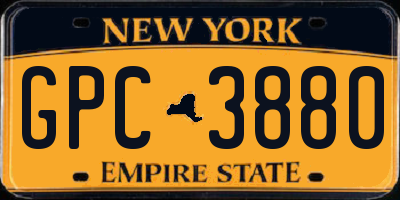 NY license plate GPC3880