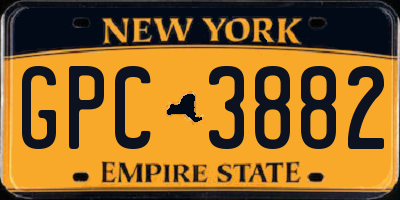 NY license plate GPC3882