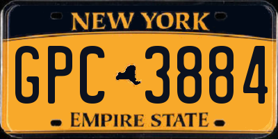 NY license plate GPC3884