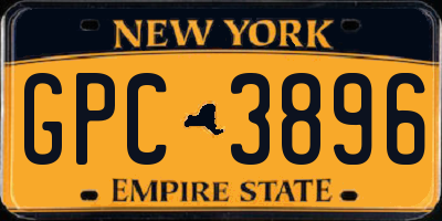 NY license plate GPC3896
