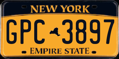 NY license plate GPC3897