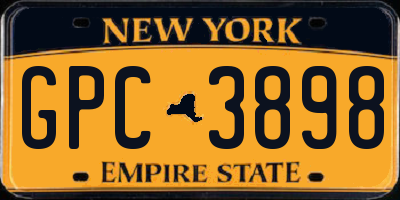 NY license plate GPC3898