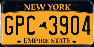 NY license plate GPC3904