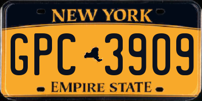 NY license plate GPC3909
