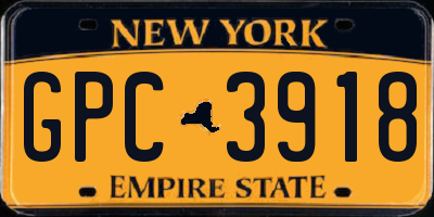 NY license plate GPC3918