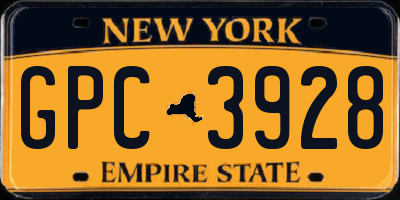 NY license plate GPC3928