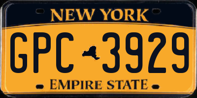 NY license plate GPC3929