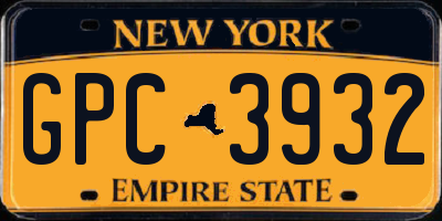 NY license plate GPC3932
