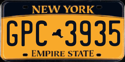 NY license plate GPC3935