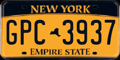 NY license plate GPC3937