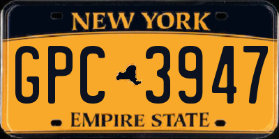 NY license plate GPC3947