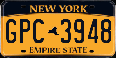 NY license plate GPC3948