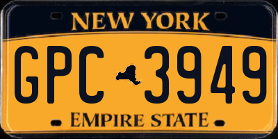 NY license plate GPC3949