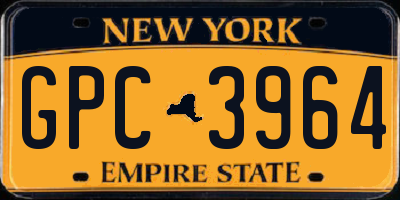 NY license plate GPC3964