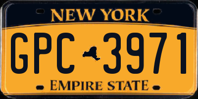 NY license plate GPC3971