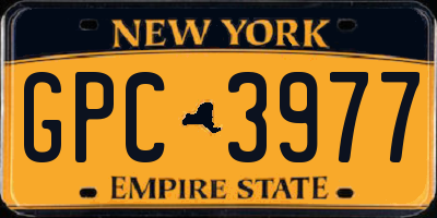 NY license plate GPC3977