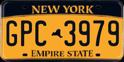 NY license plate GPC3979