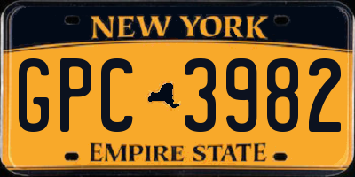 NY license plate GPC3982