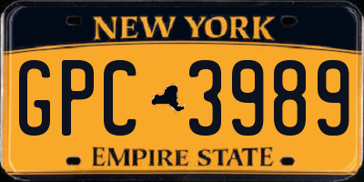 NY license plate GPC3989