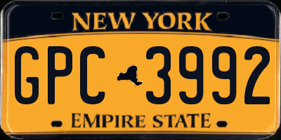 NY license plate GPC3992