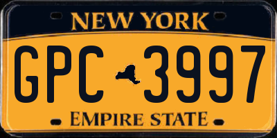 NY license plate GPC3997