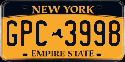 NY license plate GPC3998