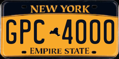NY license plate GPC4000