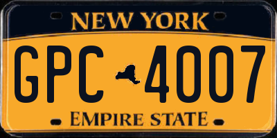 NY license plate GPC4007