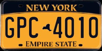 NY license plate GPC4010