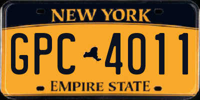 NY license plate GPC4011