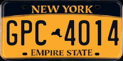 NY license plate GPC4014