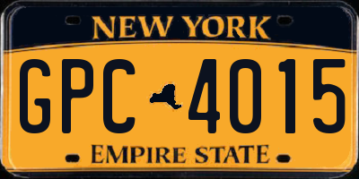 NY license plate GPC4015