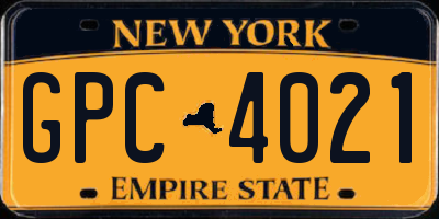 NY license plate GPC4021