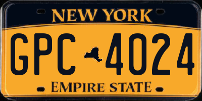 NY license plate GPC4024
