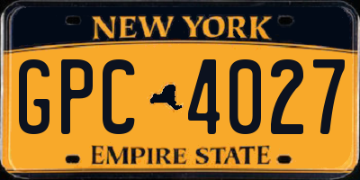 NY license plate GPC4027