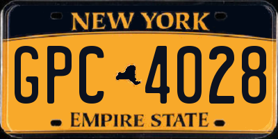 NY license plate GPC4028