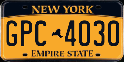 NY license plate GPC4030