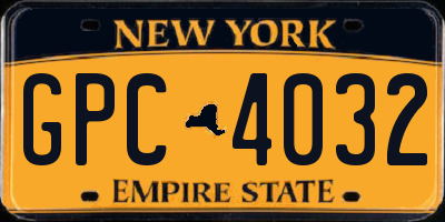 NY license plate GPC4032