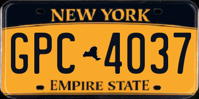 NY license plate GPC4037